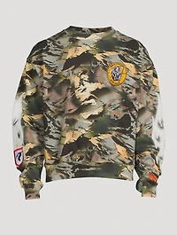 Cotton Sweatshirt Camo Print