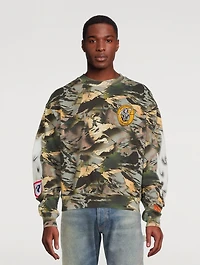 Cotton Sweatshirt Camo Print