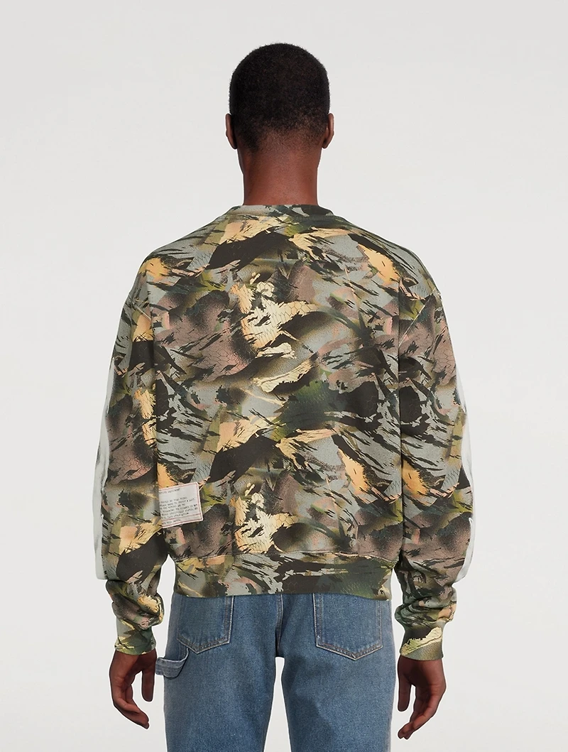 Cotton Sweatshirt Camo Print