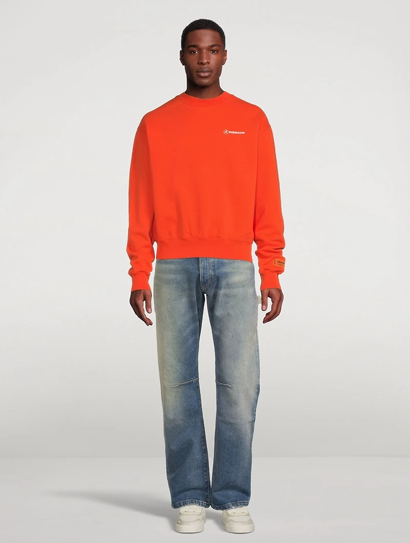 Crewneck Sweatshirt With Logo Tape