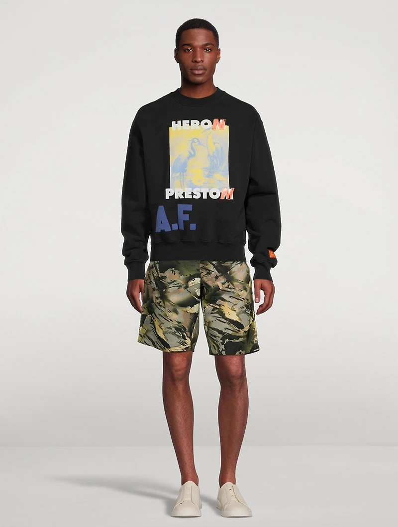 Nylon Track Shorts Camo Print