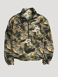 Nylon Pullover Windbreaker Jacket Camo Print