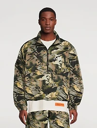 Nylon Pullover Windbreaker Jacket Camo Print