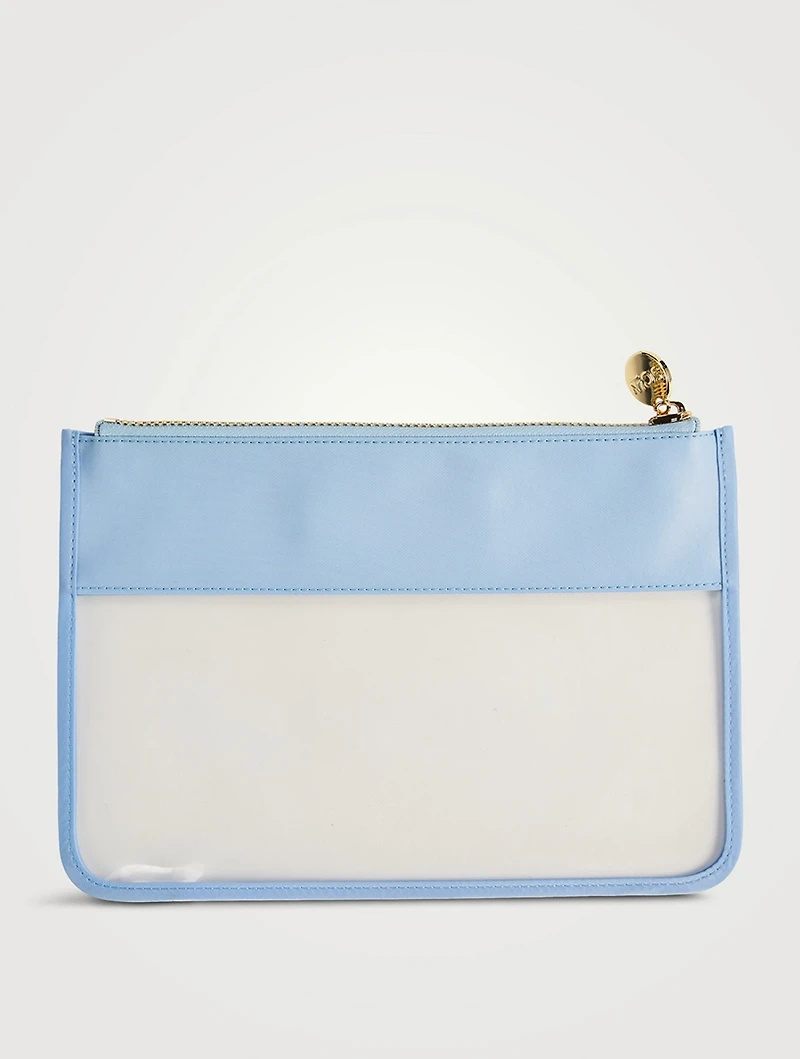Classic Clear Flat Pouch With Plane Lettering