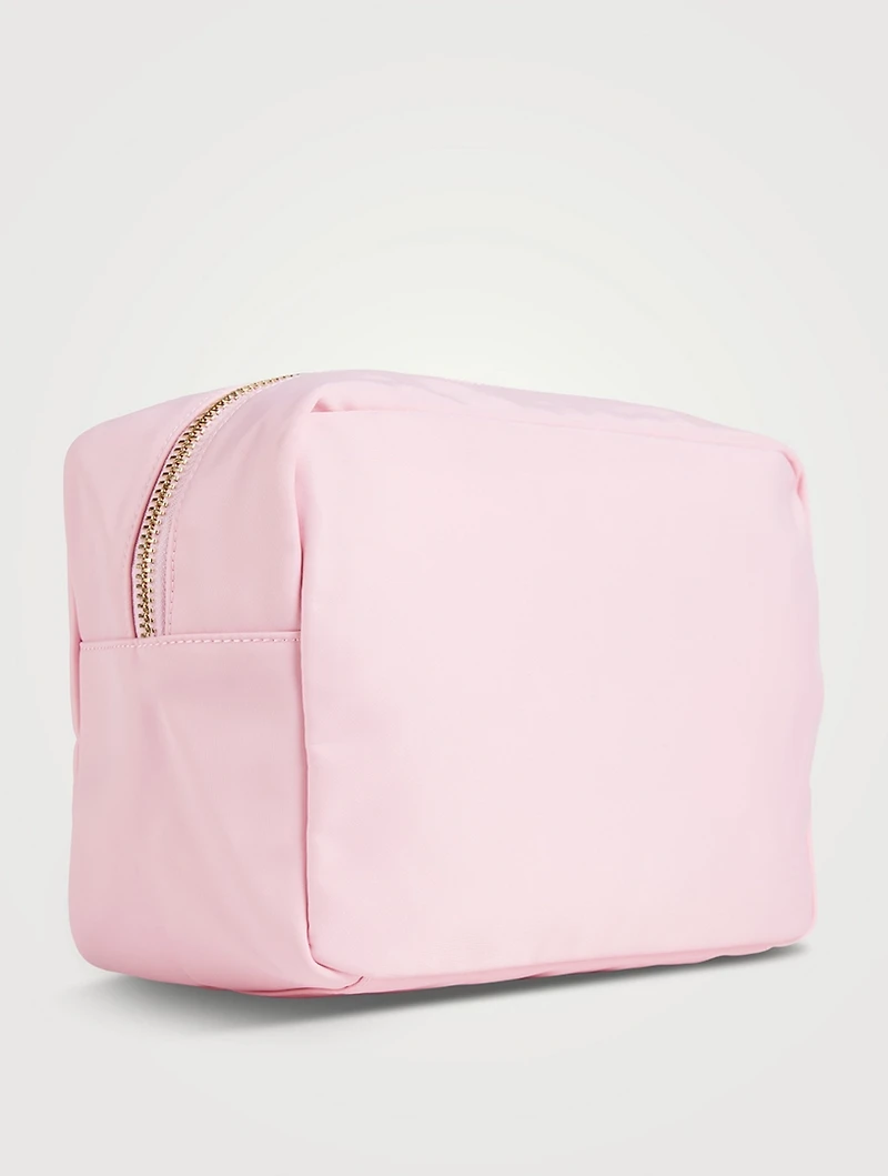 Large Nylon Pouch With Rainbow & Heart Patches