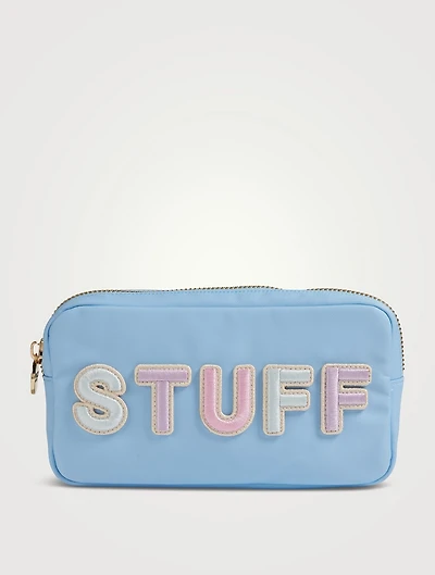 Small Nylon Pouch With Stuff Lettering