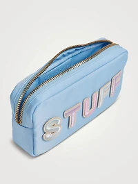Small Nylon Pouch With Stuff Lettering