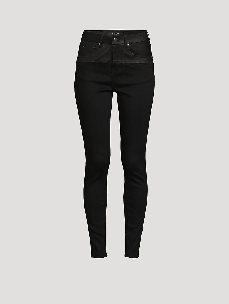 Skinny Jeans With Leather Band