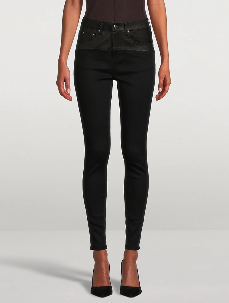 Skinny Jeans With Leather Band