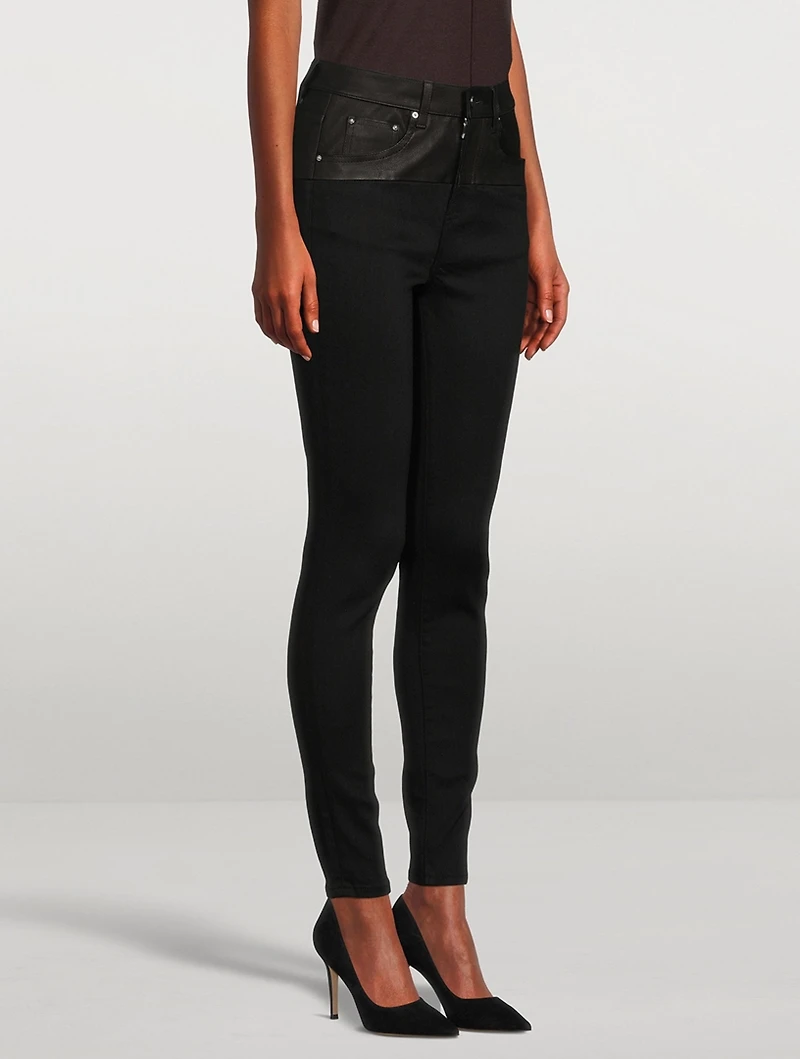 Skinny Jeans With Leather Band