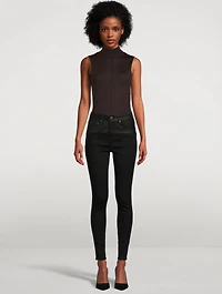 Skinny Jeans With Leather Band