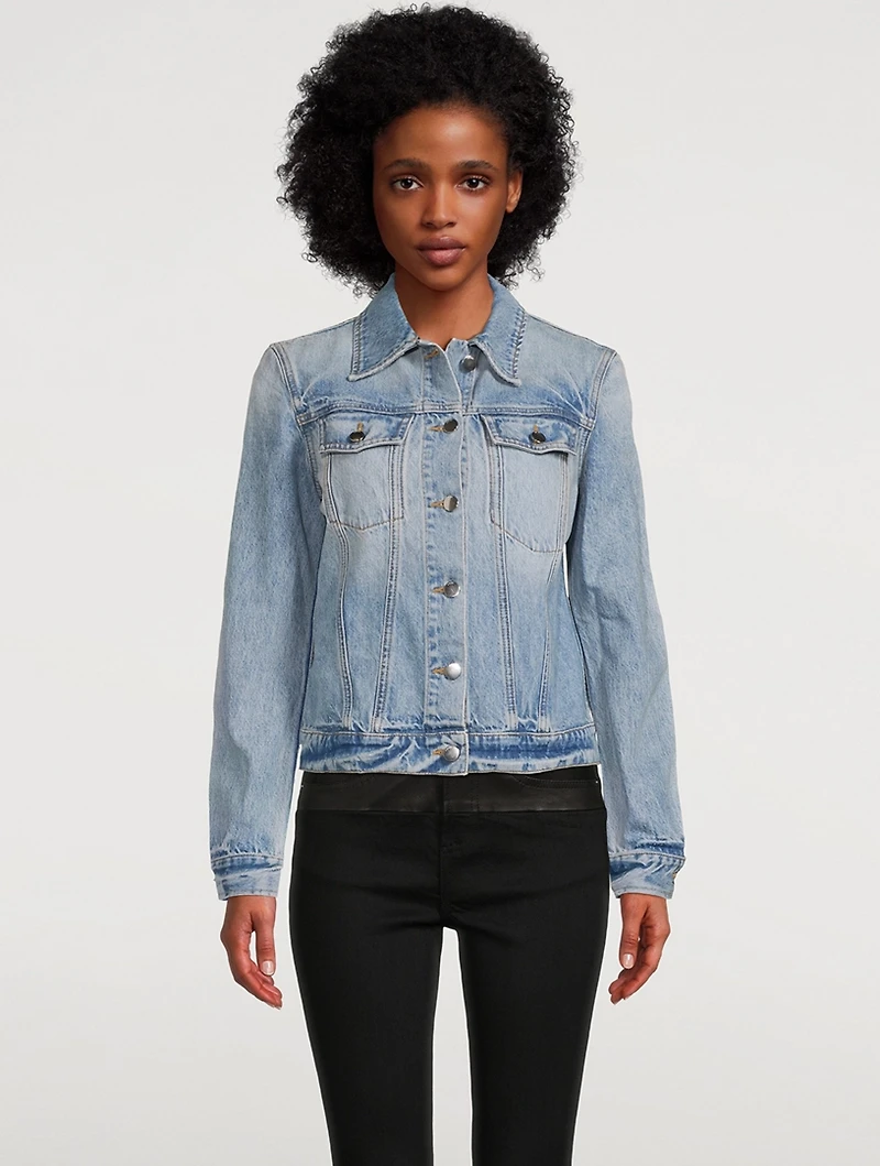 Strong Shoulder Denim Trucker Jacket