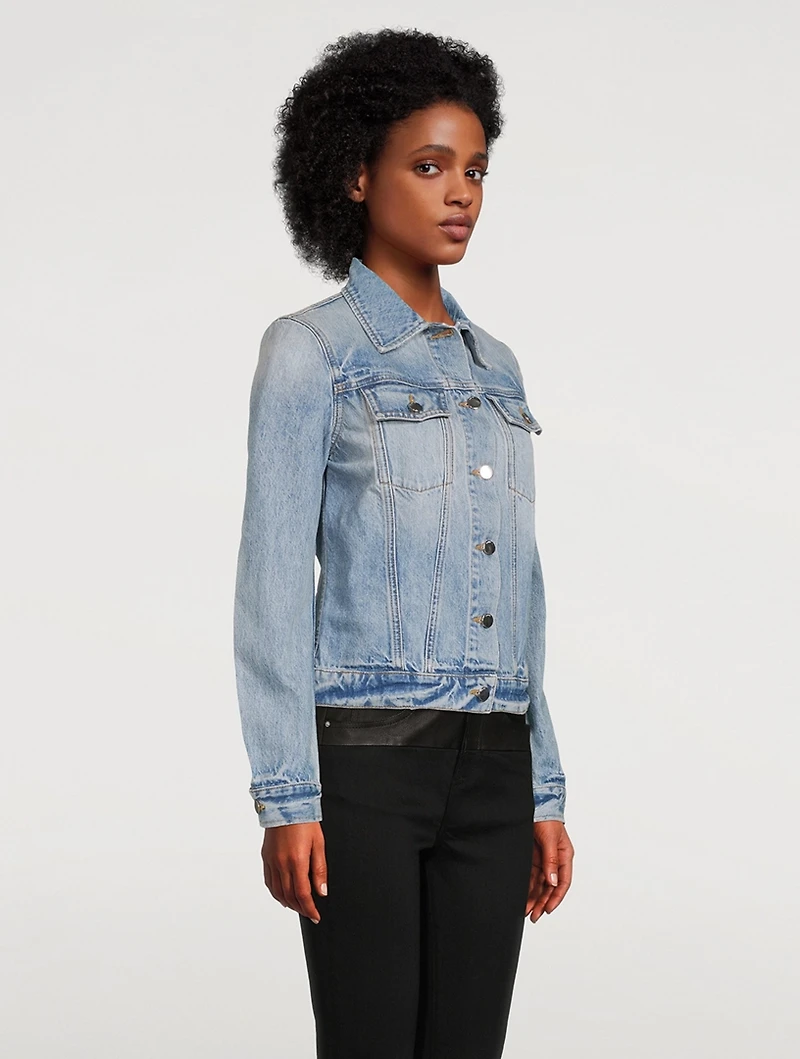Strong Shoulder Denim Trucker Jacket