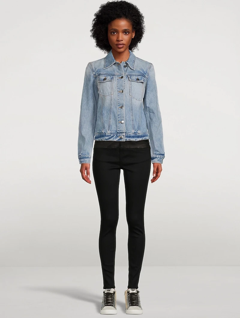 Strong Shoulder Denim Trucker Jacket