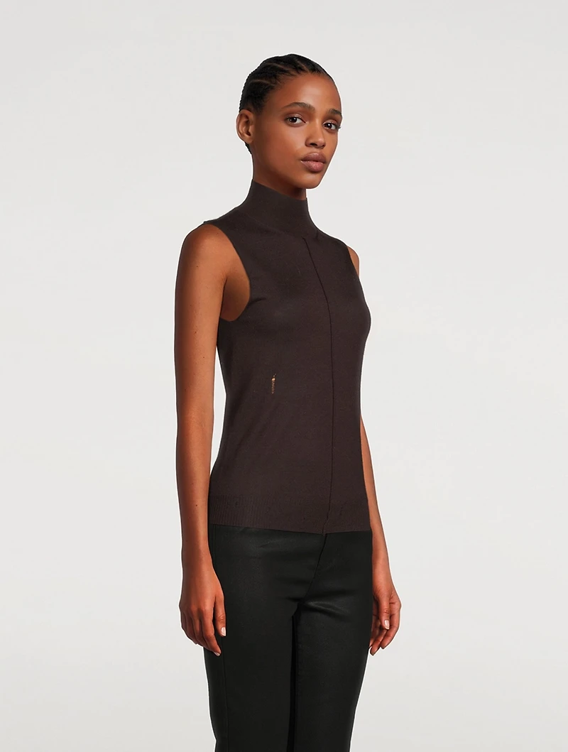 Mockneck Cashmere Shell