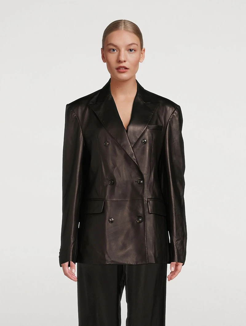 Oversized Leather Blazer