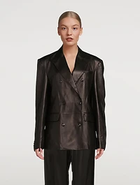 Oversized Leather Blazer