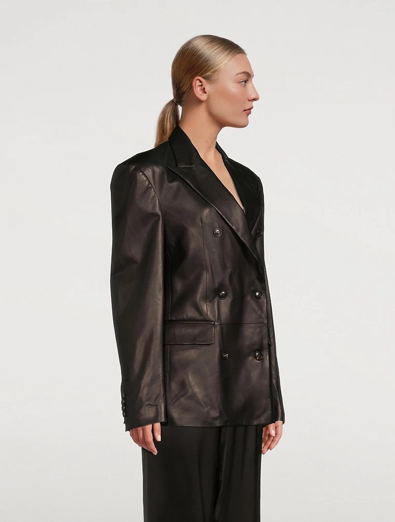 Oversized Leather Blazer
