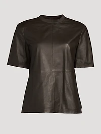 Strong Shoulder Leather T-Shirt