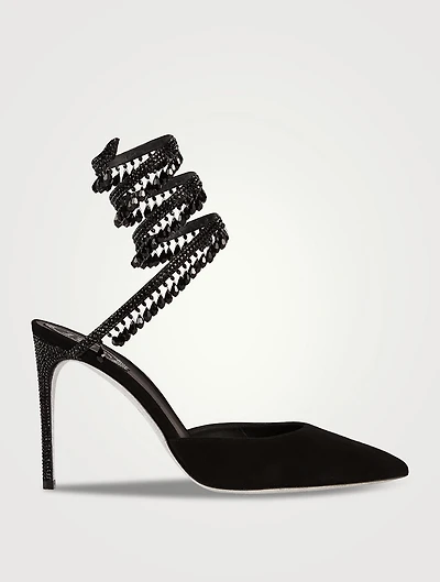 Cleo Crystal Suede Stiletto Pumps