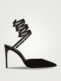 Cleo Crystal Suede Stiletto Pumps