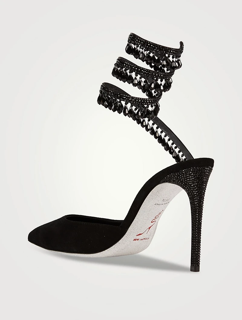 Cleo Crystal Suede Stiletto Pumps