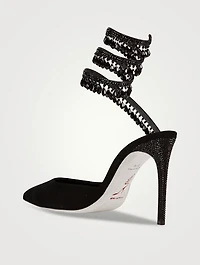 Cleo Crystal Suede Stiletto Pumps