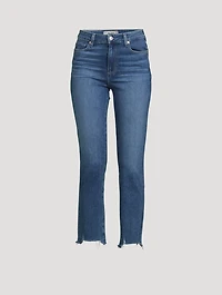 Cindy Destroyed-Hem Straight-Leg Jeans