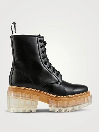 Emilie Transparent Sole Combat Boots