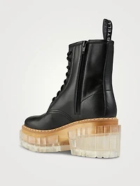 Emilie Transparent Sole Combat Boots