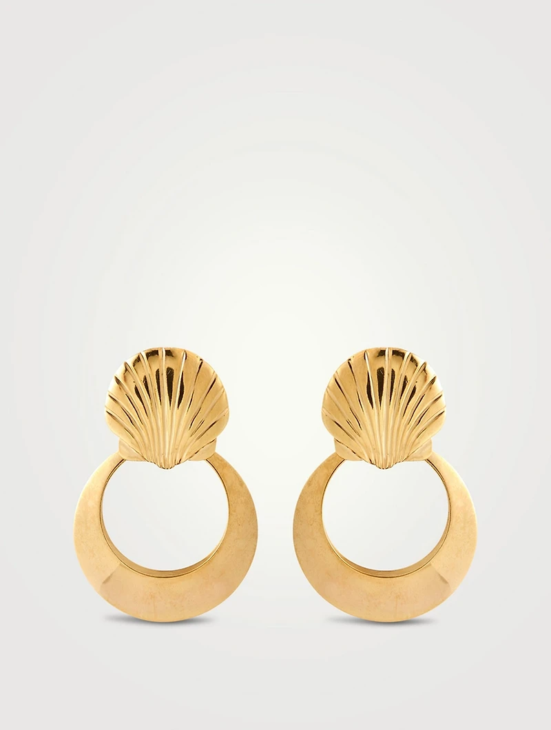 24K Gold Vermeil Seashell Hoop Earrings