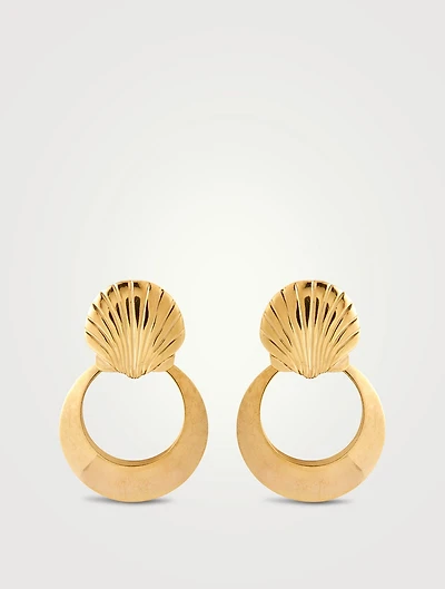 24K Gold Vermeil Seashell Hoop Earrings