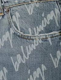 Soft Denim Oversized Jeans Logo Print
