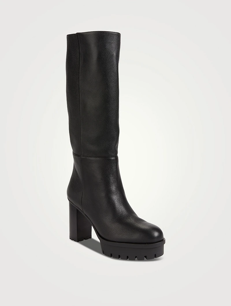 Beau Soleil Leather Mid-Calf Boots
