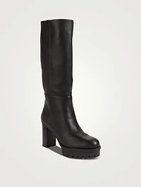Beau Soleil Leather Mid-Calf Boots