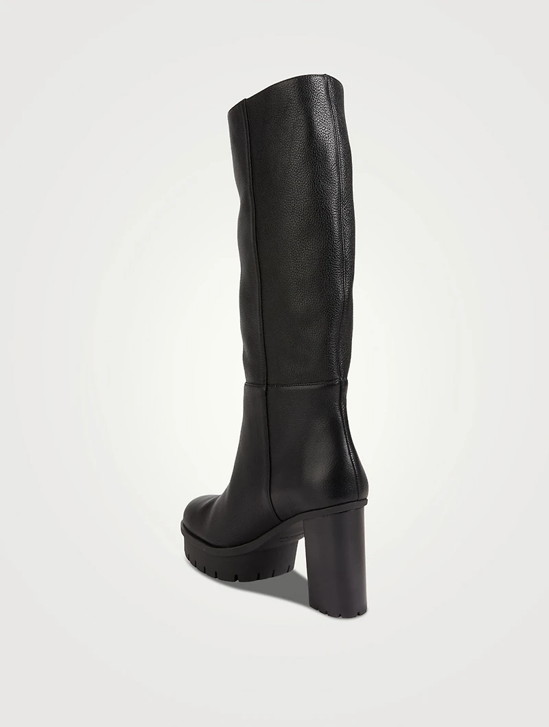 Beau Soleil Leather Mid-Calf Boots