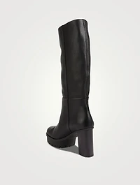 Beau Soleil Leather Mid-Calf Boots