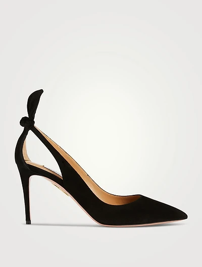 Bow Tie Suede Pumps