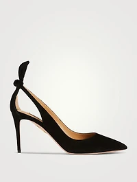 Bow Tie Suede Pumps