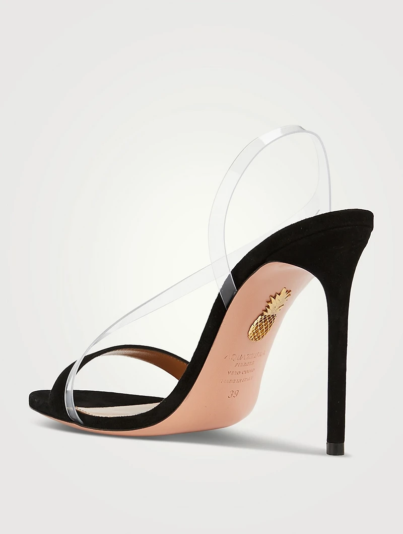 Perfect Kiss Suede And PVC Slingback Sandals