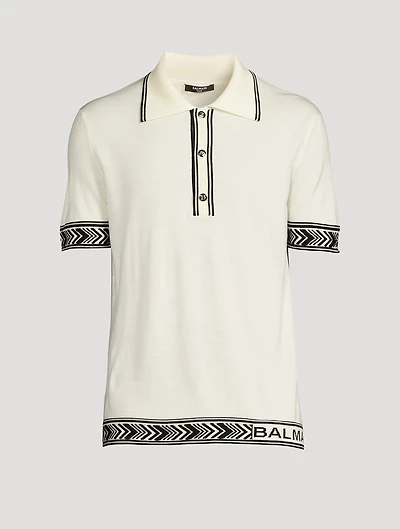 Wool Short-Sleeve Polo Shirt