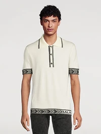 Wool Short-Sleeve Polo Shirt