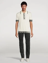 Wool Short-Sleeve Polo Shirt