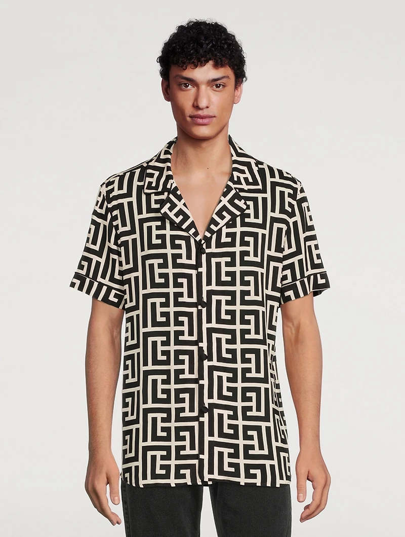 Short-Sleeve Shirt Monogram Print