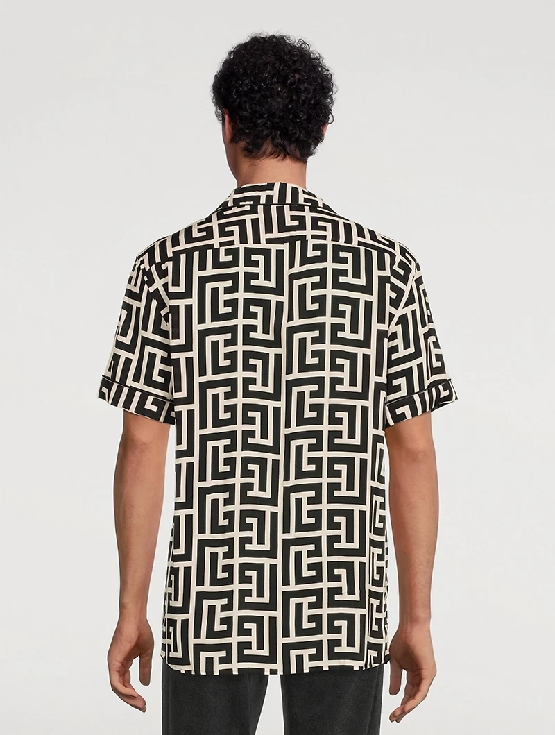 Short-Sleeve Shirt Monogram Print