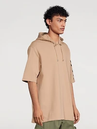 Short-Sleeve Oversized Hoodie