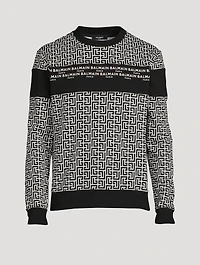 Cotton Sweatshirt Monogram Logo Print