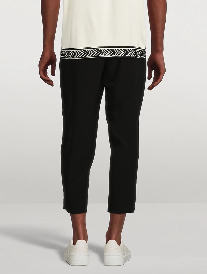 Crepe Pleated Pants
