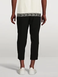 Crepe Pleated Pants