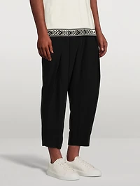 Crepe Pleated Pants